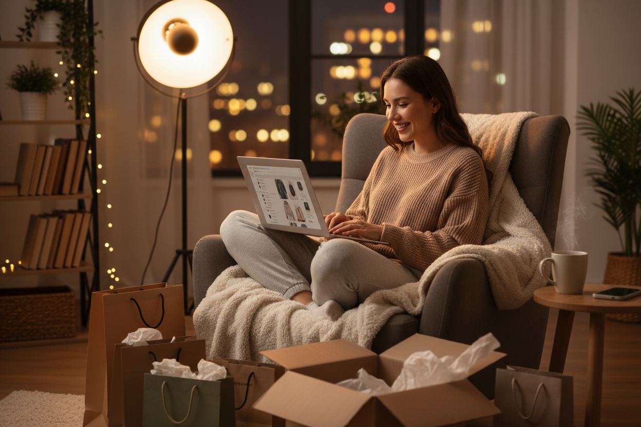 persona con compras online 